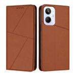 For Realme 10 4G Strong Magnetic Frosted Flip Leather Phone Case(Coffee Color)