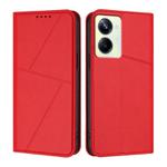 For Realme 10 Pro Strong Magnetic Frosted Flip Leather Phone Case(Red)