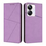 For Realme 10 Pro+ Strong Magnetic Frosted Flip Leather Phone Case(Light Purple)