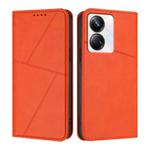 For Realme 10 Pro+ Strong Magnetic Frosted Flip Leather Phone Case(Orange)