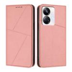 For Realme 10 Pro+ Strong Magnetic Frosted Flip Leather Phone Case(Pink)
