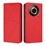 For Realme Narzo 60 Strong Magnetic Frosted Flip Leather Phone Case(Red)