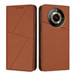 For Realme Narzo 60 Strong Magnetic Frosted Flip Leather Phone Case(Coffee Color)