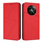For Realme 12 5G Strong Magnetic Frosted Flip Leather Phone Case(Red)