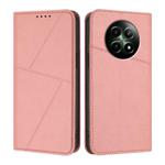 For Realme 12 5G Strong Magnetic Frosted Flip Leather Phone Case(Pink)