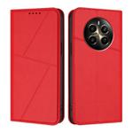 For Realme 12+ Strong Magnetic Frosted Flip Leather Phone Case(Red)