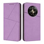 For Realme 12+ Strong Magnetic Frosted Flip Leather Phone Case(Light Purple)