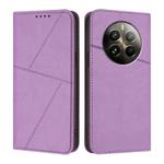 For Realme 12 Pro+ Strong Magnetic Frosted Flip Leather Phone Case(Light Purple)