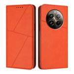 For Realme 12 Pro+ Strong Magnetic Frosted Flip Leather Phone Case(Orange)
