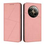 For Realme 12 Pro+ Strong Magnetic Frosted Flip Leather Phone Case(Pink)
