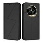 For Realme 13 Pro+ Strong Magnetic Frosted Flip Leather Phone Case(Black)