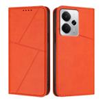 For Realme 14 5G Strong Magnetic Frosted Flip Leather Phone Case(Orange)