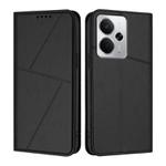 For Realme 14 5G Strong Magnetic Frosted Flip Leather Phone Case(Black)