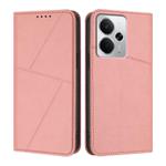 For Realme 14 5G Strong Magnetic Frosted Flip Leather Phone Case(Pink)