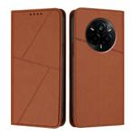 For Realme 14 Pro 5G Strong Magnetic Frosted Flip Leather Phone Case(Coffee Color)