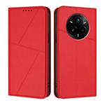 For Realme 14 Pro+ Strong Magnetic Frosted Flip Leather Phone Case(Red)