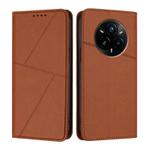 For Realme 14 Pro+ Strong Magnetic Frosted Flip Leather Phone Case(Coffee Color)