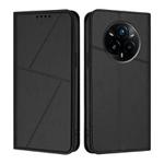 For Realme 14 Pro+ Strong Magnetic Frosted Flip Leather Phone Case(Black)
