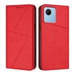 For Realme C30 Strong Magnetic Frosted Flip Leather Phone Case(Red)
