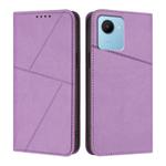 For Realme C30 Strong Magnetic Frosted Flip Leather Phone Case(Light Purple)