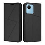 For Realme C30 Strong Magnetic Frosted Flip Leather Phone Case(Black)