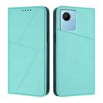 For Realme C30 Strong Magnetic Frosted Flip Leather Phone Case(Light Blue)