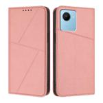 For Realme C30 Strong Magnetic Frosted Flip Leather Phone Case(Pink)