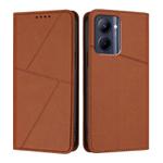 For Realme C33 Strong Magnetic Frosted Flip Leather Phone Case(Coffee Color)