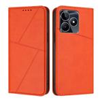 For Realme C53 Strong Magnetic Frosted Flip Leather Phone Case(Orange)