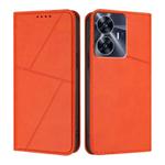 For Realme C55 Strong Magnetic Frosted Flip Leather Phone Case(Orange)