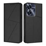 For Realme C55 Strong Magnetic Frosted Flip Leather Phone Case(Black)