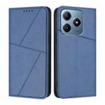 For Realme C63 4G Strong Magnetic Frosted Flip Leather Phone Case(Royal Blue)