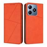 For Realme C63 4G Strong Magnetic Frosted Flip Leather Phone Case(Orange)
