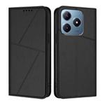 For Realme C63 4G Strong Magnetic Frosted Flip Leather Phone Case(Black)