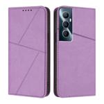 For Realme C65 4G Strong Magnetic Frosted Flip Leather Phone Case(Light Purple)