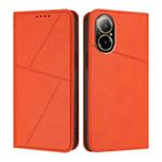 For Realme C67 4G Strong Magnetic Frosted Flip Leather Phone Case(Orange)