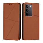 For Realme C75 4G Strong Magnetic Frosted Flip Leather Phone Case(Coffee Color)