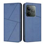 For Realme GT 6 5G Strong Magnetic Frosted Flip Leather Phone Case(Royal Blue)