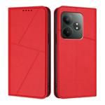 For Realme GT 6 5G Strong Magnetic Frosted Flip Leather Phone Case(Red)