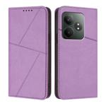 For Realme GT 6 5G Strong Magnetic Frosted Flip Leather Phone Case(Light Purple)