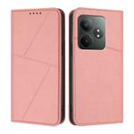For Realme GT 6 5G Strong Magnetic Frosted Flip Leather Phone Case(Pink)