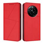 For Realme GT5 Pro Strong Magnetic Frosted Flip Leather Phone Case(Red)