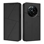 For Realme GT5 Pro Strong Magnetic Frosted Flip Leather Phone Case(Black)