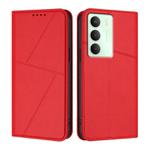 For Realme 14x Strong Magnetic Frosted Flip Leather Phone Case(Red)