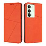 For Realme 14x Strong Magnetic Frosted Flip Leather Phone Case(Orange)