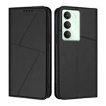 For Realme 14x Strong Magnetic Frosted Flip Leather Phone Case(Black)