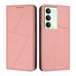 For Realme 14x Strong Magnetic Frosted Flip Leather Phone Case(Pink)