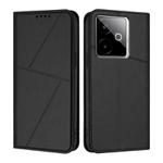 For Realme GT 7 5G India Strong Magnetic Frosted Flip Leather Phone Case(Black)