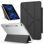 For iPad Air 13 2025 / 2024 / Pro 12.9 2018 Detachable Backshell Folding Holder Smart Tablet Leather Case(Black)