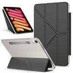 For iPad mini 2024 / 2021 Detachable Backshell Folding Holder Smart Tablet Leather Case(Black)